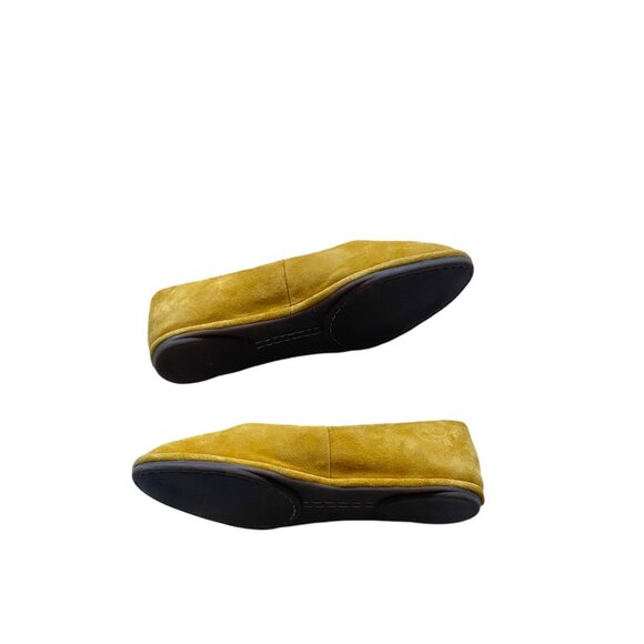 Crown Vintage Leather Suede Round Toe Flats Mustard Size 6 Minimalist Fall Cute - Picture 7 of 11